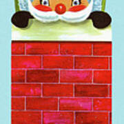 Santa Claus In The Chimney Poster