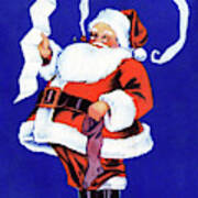 Santa With Empty Sock Poster