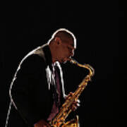 Saxophone Player Performing Poster