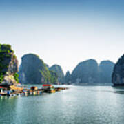 Scenic View Of Floating Fishing Village Poster