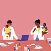 Scientists Working In Laboratory Poster