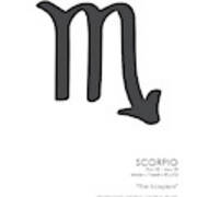 Scorpio Print - Zodiac Signs Print - Zodiac Poster - Scorpio Poster - Black, White - Scorpio Traits Poster