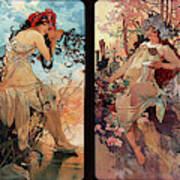 Seasons By Alphonse Mucha Poster