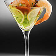 Shrimp Cocktail In Cocktail Glass Poster