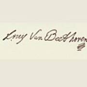 Signature Of Ludvig Van Beethoven Poster