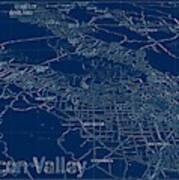 Silicon Valley Blueprint Map Poster