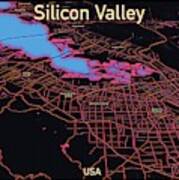 Silicon Valley Map Poster