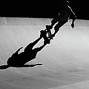 Skateboarder Riding Ramp At Skate Park Poster