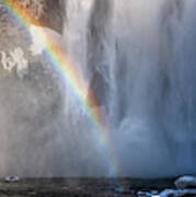 Skogafoss Waterfall Iceland Close Up Poster