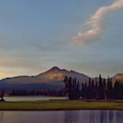 Sparks Lake In Oregon Backdropped By Broken Top Mountain Poster