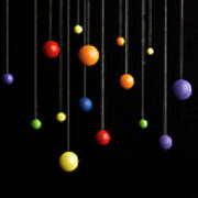 Spheres Hanging On Strings Poster