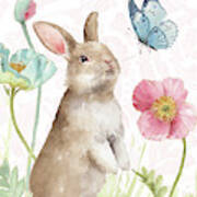 Spring Softies Bunnies  Ii Pink Poster