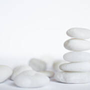 Stack Of White Pebbles On White Poster