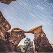 Star Trails Over Metate Arch Poster
