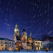 Star Trails Over The Royal Cathedral Poster