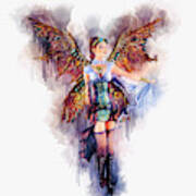 Steampunk Gothic Angel Poster