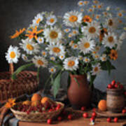 Still Life With A Bouquet Of Daisies Poster