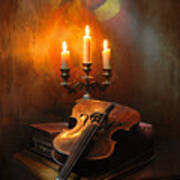 Still Life With Violin And Angel Poster