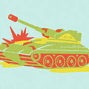 Stylized Army Tank Poster