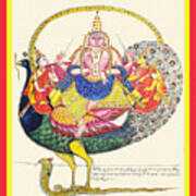 Subrahmanya On A Peacock On A Cobra Poster