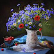 Summer Still Life With Wildflowers Poster