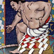 Sumo Wrestler Painting - Sumo Wrestlers Vi Poster