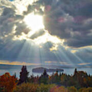 Sun Rays Over Rangeley Lake Poster