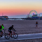 Sundown Ride To The Pier Poster