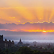 Sunrise Over The Temples Of Bagan Poster