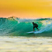 Sunrise Surfing Poster