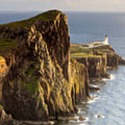 Sunset And Lighthouse At Neist Point Poster