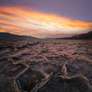 Sunset At Badwater Basin Poster