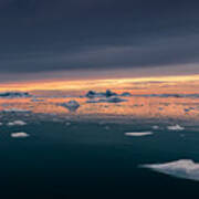 Sunset At Iceberg Sea Poster