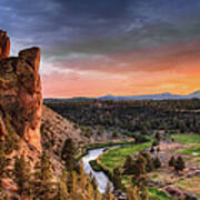 Sunset At Smith Rock State Park In Poster