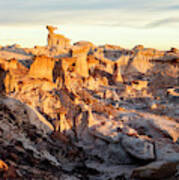 Sunset In Valley Of Dreams Badlands Poster