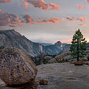 Sunset On Half Dome From Olmsted Pt Poster