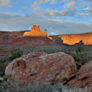 Sunset On Valley Of The Gods Buttes Poster