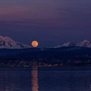 Supermoon Rising Above Bellingham Poster