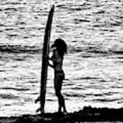 Surfing Girl Poster