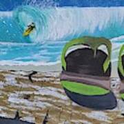 Surf's Up, Sandals Down Poster