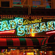 Tads Steaks Sign Poster