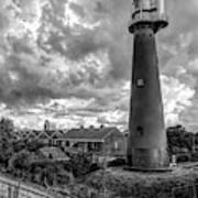 Tall Lighthouse In Holland Black And White Poster