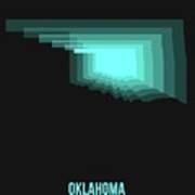 Teal Map Of Oklahoma Poster