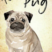 Team Pug Cute Dog Art Poster