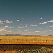 Texan Desert Landscape And Rail Tracks Poster