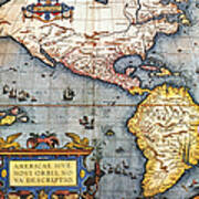 The Americas, 1587 Map By Abraham Poster