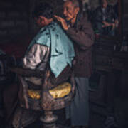 The Barber Shop Of Inle Lake Poster