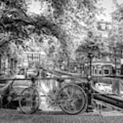The Black Bike In Amsterdam Poster