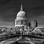 The Cathedral And The Millennium Bridge Poster