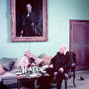 The Churchills Have Tea Poster